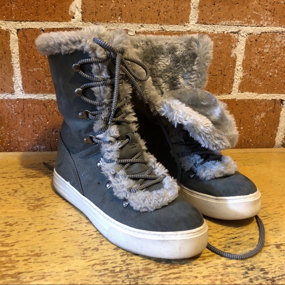 Shoes - Faux fur lined sneaker boots